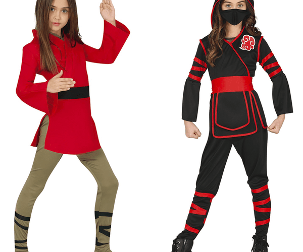 FIESTAS GUIRCA Ninja-Kostüm „Nebel“ Für Mädchen – Karneval, Mottoparty & Orientalische Verkleidung – Hochwertiges Kostüm