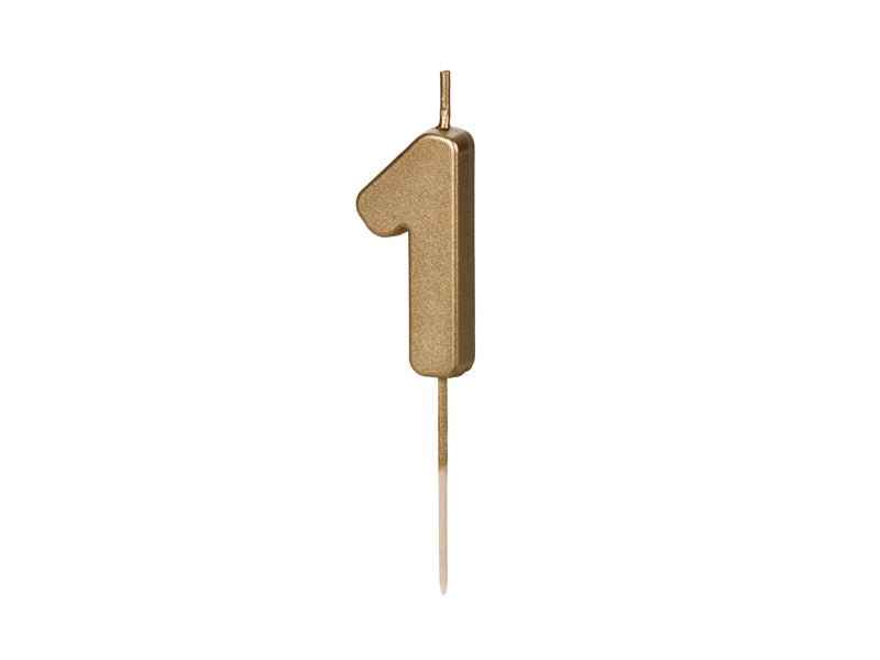 1 Jaar Kaars Goud 4,5cm van Partydeco koop je bij Partywinkel