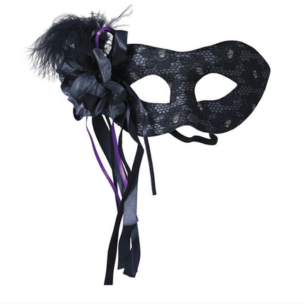 Schwarze Augenmaske Feder