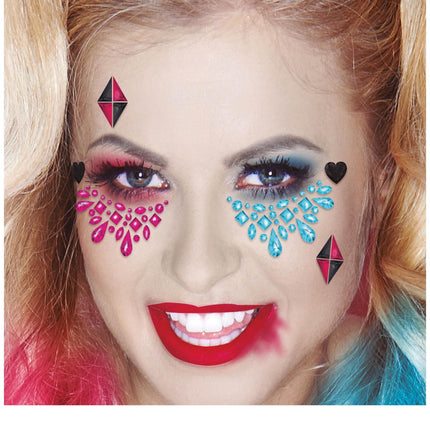 Rosa Blau Gesicht Aufkleber Schmuck