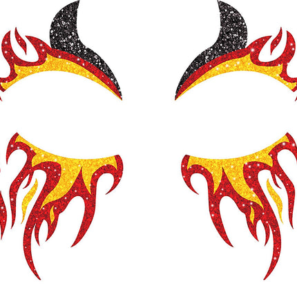 Gesichtsaufkleber Feuer Glitzer 20cm