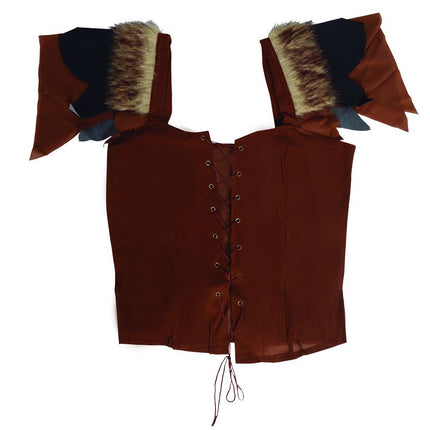 Weste Leder Damen Braun L