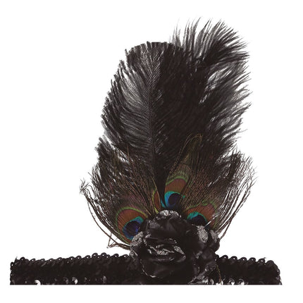 Schwarzes Stirnband Federn