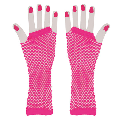 Handschuh Fischnetz Neon Fuschia