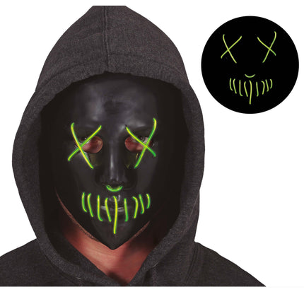 Grüne schwarze Halloween Maske mit Licht