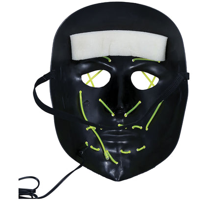 Grüne schwarze Halloween Maske mit Licht