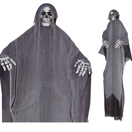 Graue Halloween Hängedekoration Skelett 3,2m