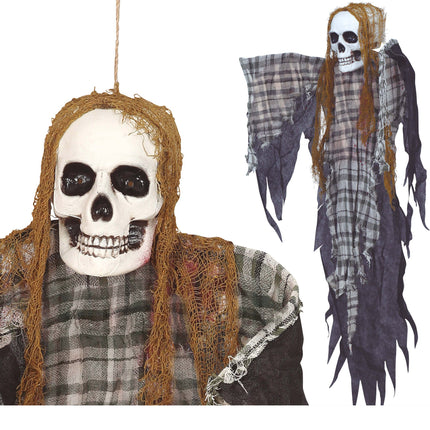 Halloween Puppe Skelett Kariert 1,2m