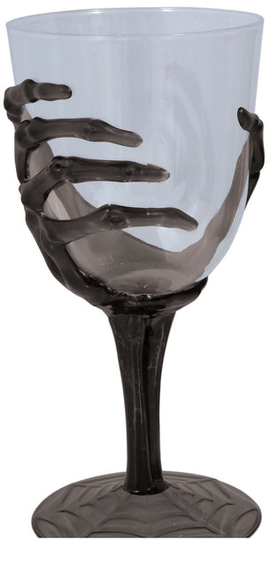 Halloween Weinglas Skelett Hand 18,5cm