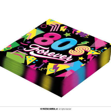 Neon 80S Servietten 33cm 12Stück