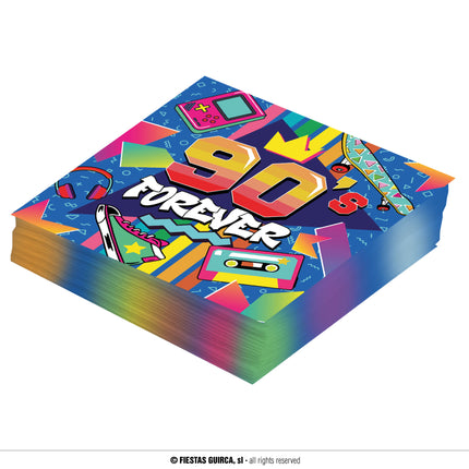 90er Jahre Servietten 33cm 12 Stk