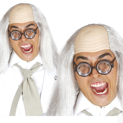 Halloween Perücke Halbglatze Grau