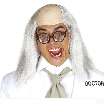 Halloween Perücke Halbglatze Grau