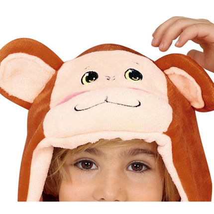 Monkey Onesie Kind Braun 5-6 Jahre | 110-115cm