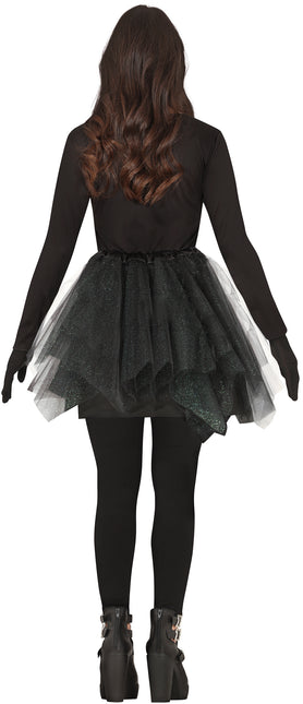 Skelett Halloween Kleid Damen Schwarz