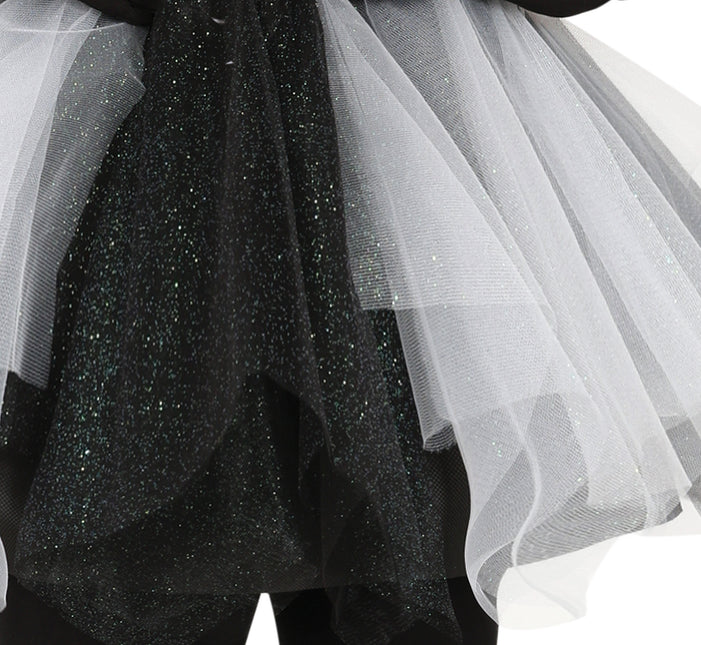 Skelett Halloween Kleid Damen Schwarz