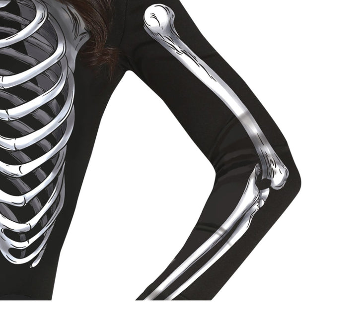 Skelett Halloween Kleid Damen Schwarz