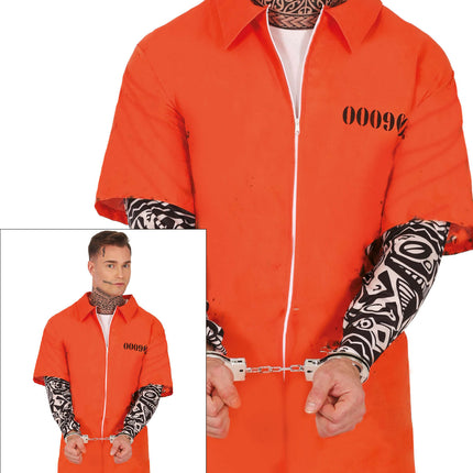 Halloween Kostüm Orange Herren Häftling