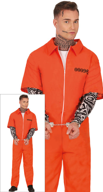 Halloween Kostüm Orange Herren Häftling