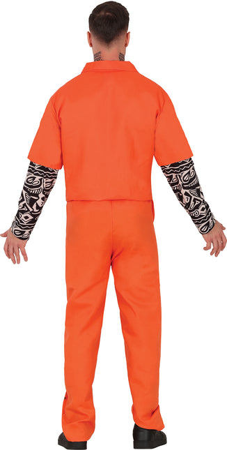 Halloween Kostüm Orange Herren Häftling