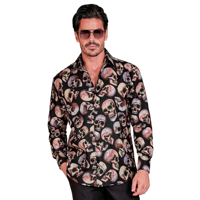 Halloween Bluse Männer Totenkopf