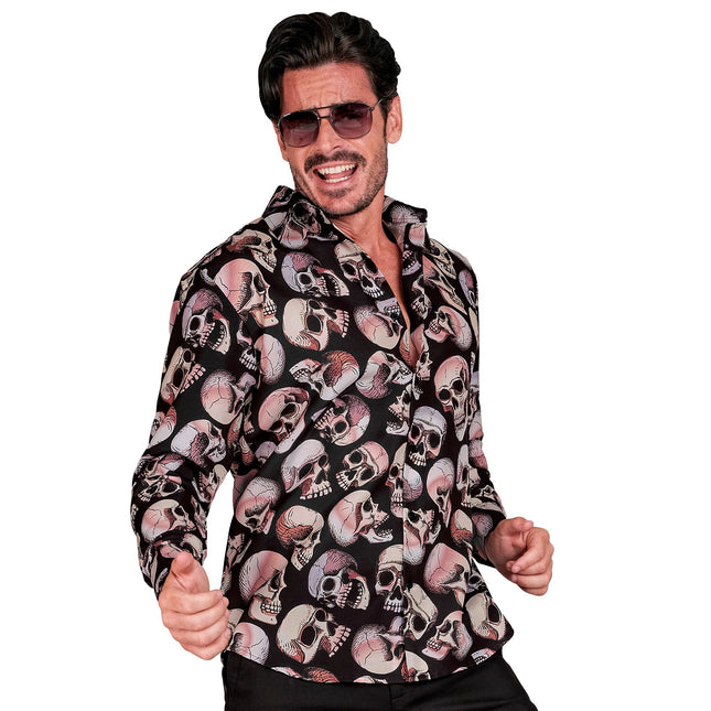 Halloween Bluse Männer Totenkopf