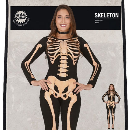 Skelett Halloween Kostüm Damen Jumpsuit