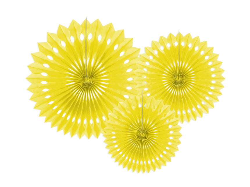 Gelbe Papierfächer 20cm 3Stück