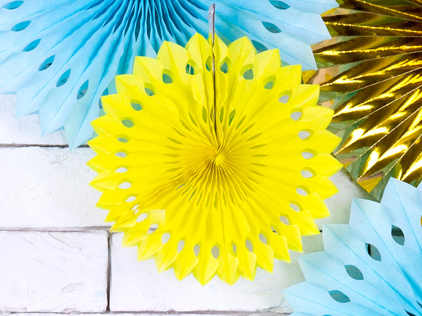 Gelbe Papierfächer 20cm 3Stück