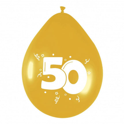 Ballonnen 50 Goud Party 30cm 6st van Haza Witbaard koop je bij Partywinkel
