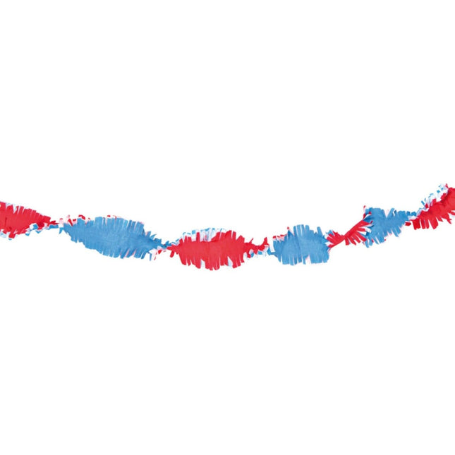 Crepe Slinger Rood Wit Blauw 24m van Folat koop je bij Partywinkel