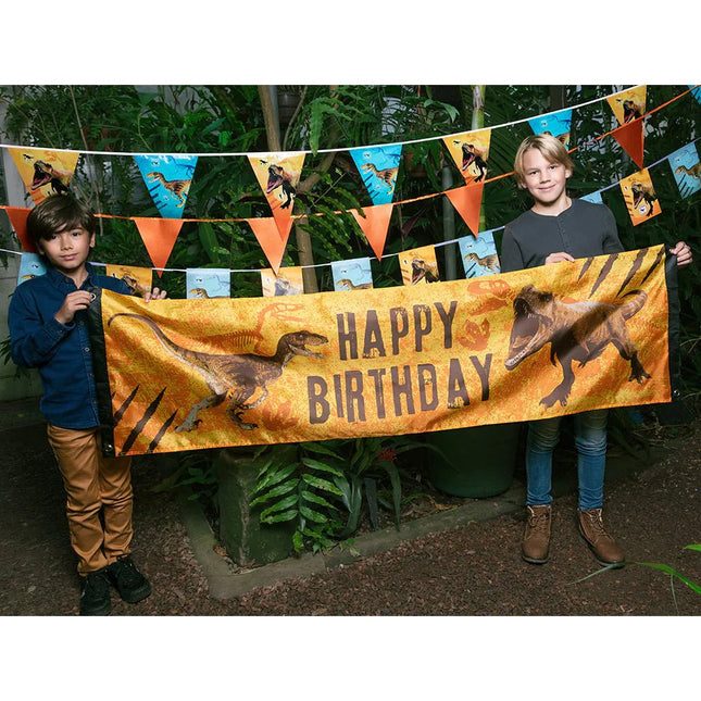 Dinosaurus Banner Happy Birthday van Boland koop je bij Partywinkel