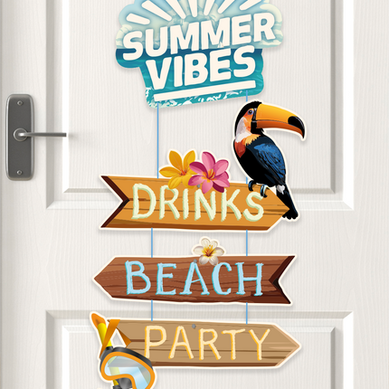 Buntes Türschild Summer Vibes 60cm