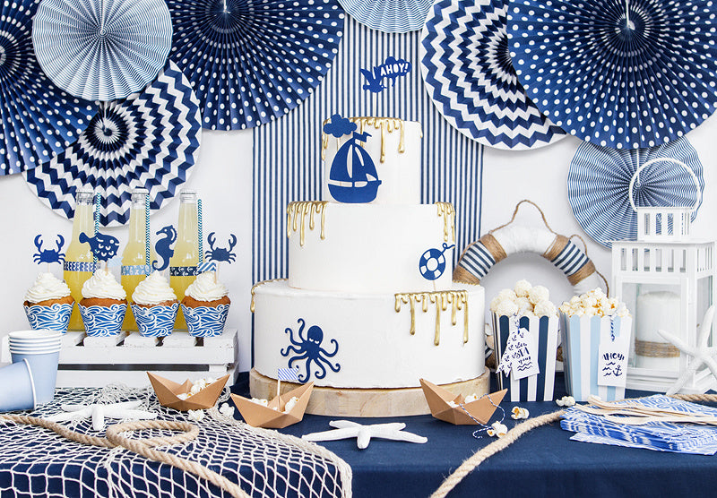 Popcornschalen Blau Mix 12,5cm 6Stk