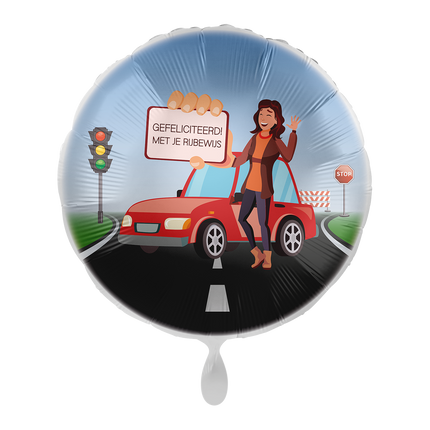 Führerschein Heliumballon Damen Rund Leer 43cm