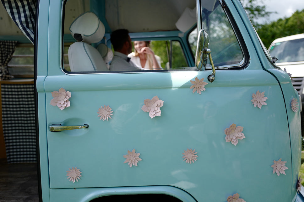 Papierblumen Rosa Pastell 3tlg