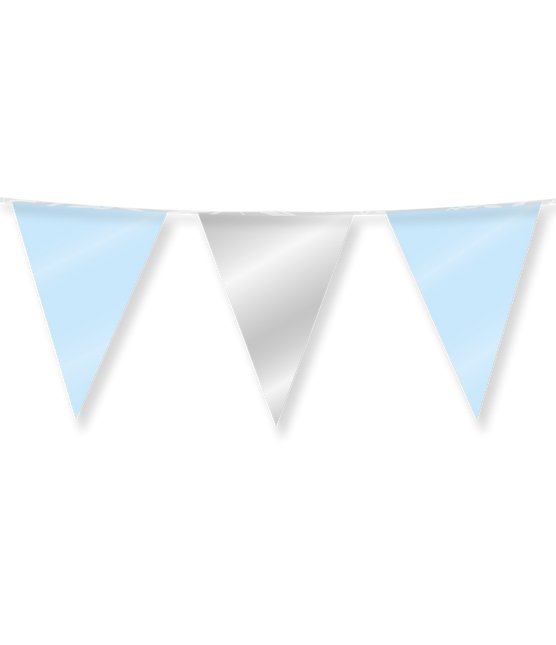 Silberblaue Girlande Metallic 10m