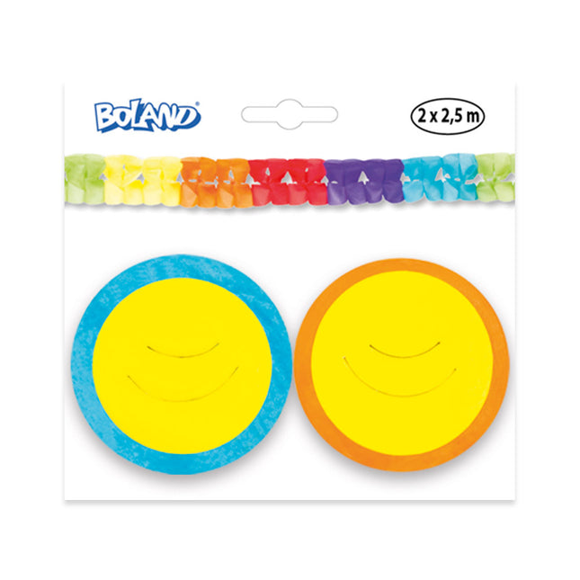 Bunte Girlande 2,5 m 2 Stk