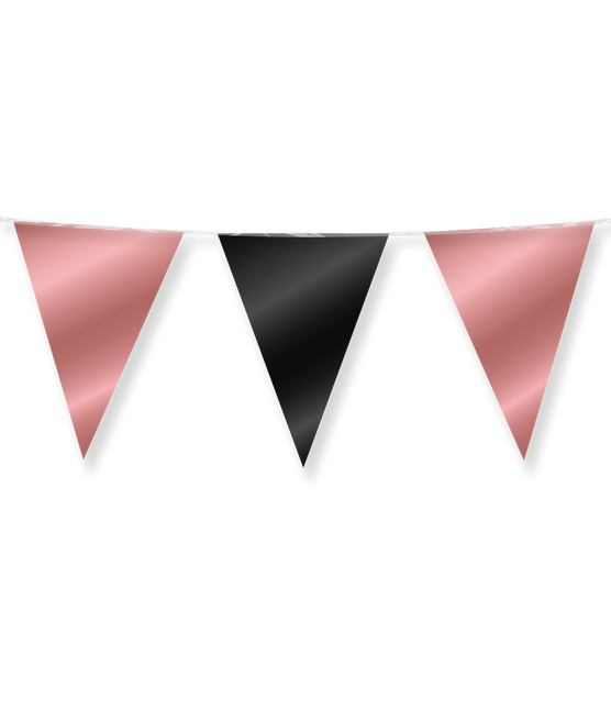 Rose Gold Schwarz Girlande Metallic 10m