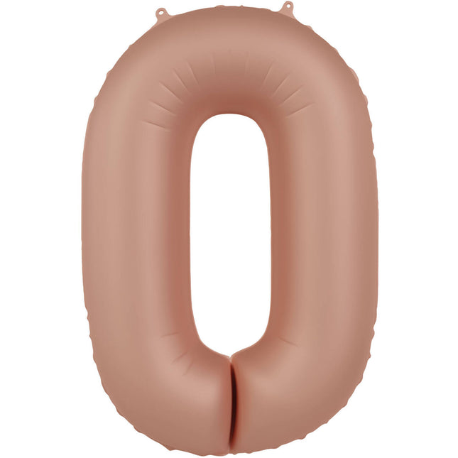 0 Jahr Figur Ballon Rose Gold Matt 86cm