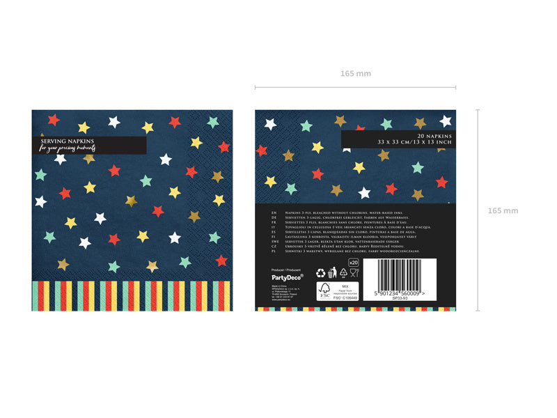 Sternservietten 33cm 12 Stk