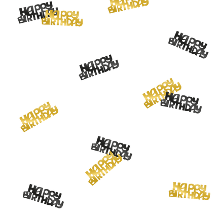 Tischkonfetti Happy Birthday Gold/Schwarz 20gr
