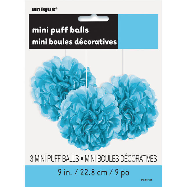 Pompon Hellblau 20cm 3Stk