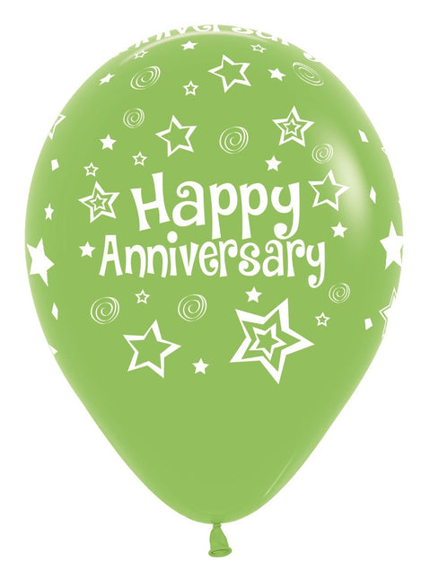 Ballons Happy Anniversary Mix 30cm 25Stk