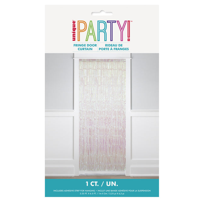 Weißer Türvorhang Pearl 2m