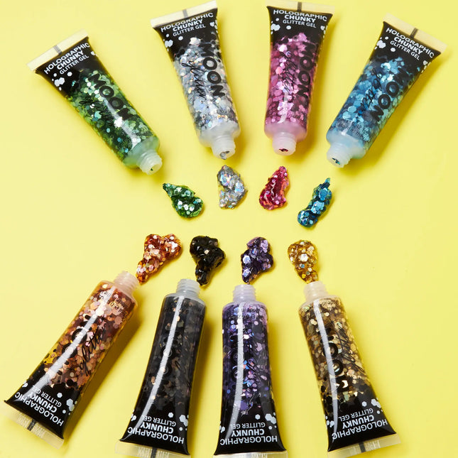 Moon Glitter Holographic Chunky Glitter Gel Silber 12ml