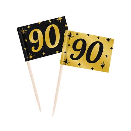 Cocktailstäbchen 90 Jahre 6,5cm 50Stück