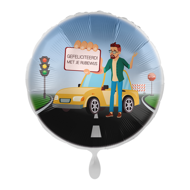 Führerschein Helium Ballon Männer Rund Leer 43cm