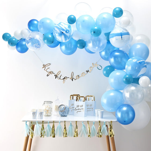 Blauer Ballonbogen DIY Set