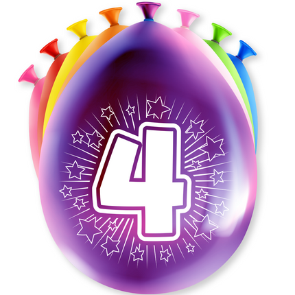 Ballons 4 Jahre Hurra 30cm 8Stück